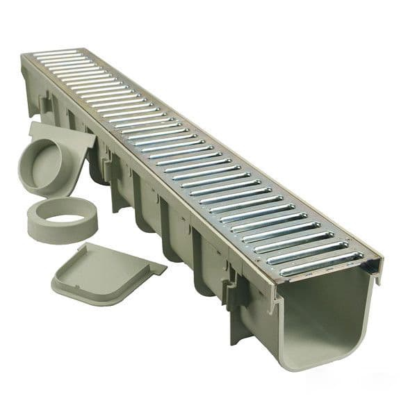 NDS 5" Pro Series Channel Drain Kit with Metal Grate